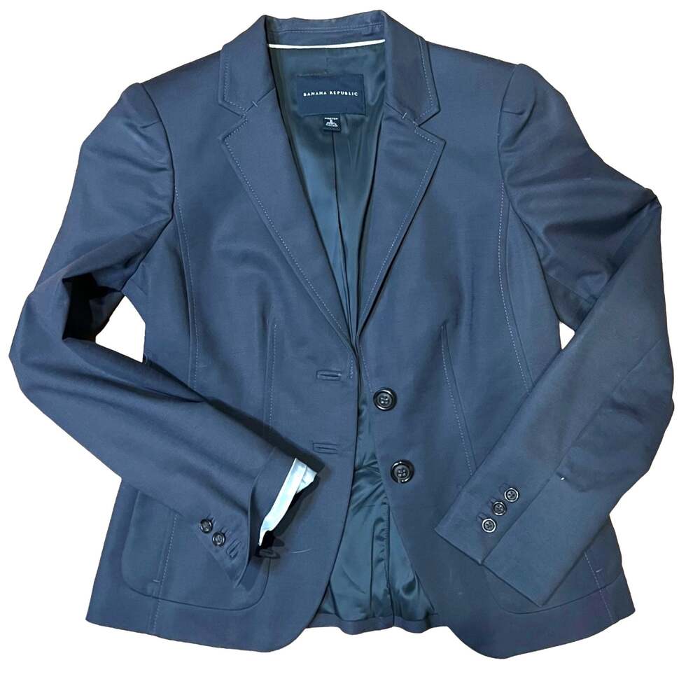 Banana Republic Stretch Blazer Navy Blue Size 6